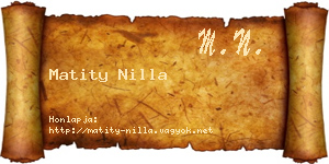 Matity Nilla névjegykártya